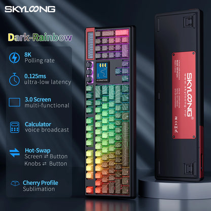 Teclado mecánico inalámbrico SKYLOONG GK104 Pro 100% personalizado, teclado con interruptores intercambiables en caliente de bajo ruido para PC gamer y accesorios de oficina
