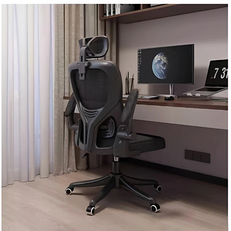 Ergonomic Office Chair with Armrests, Adjustable Height Swivel Desk Chair, Comfortable Rolling Office Chair for Gaming, Study & Workspace