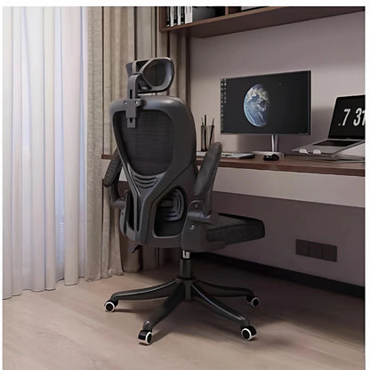 Ergonomic Office Chair with Armrests, Adjustable Height Swivel Desk Chair, Comfortable Rolling Office Chair for Gaming, Study & Workspace