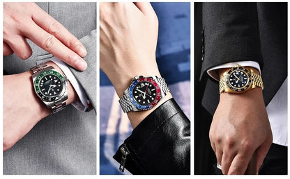 PAGANI DESIGN V3 PD-1662 GMT Watches Men's Luxury Sapphire Automatic Mechanical Watch 40MM Stainless Steel 100M Waterproof Watch