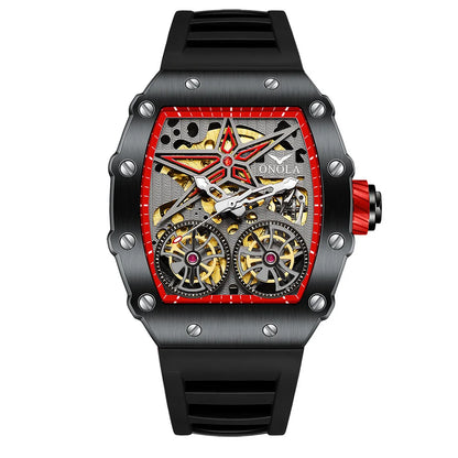 ONOLA Men’s Luxury Automatic Mechanical Watch  Hollow Skeleton Dial & Waterproof Design