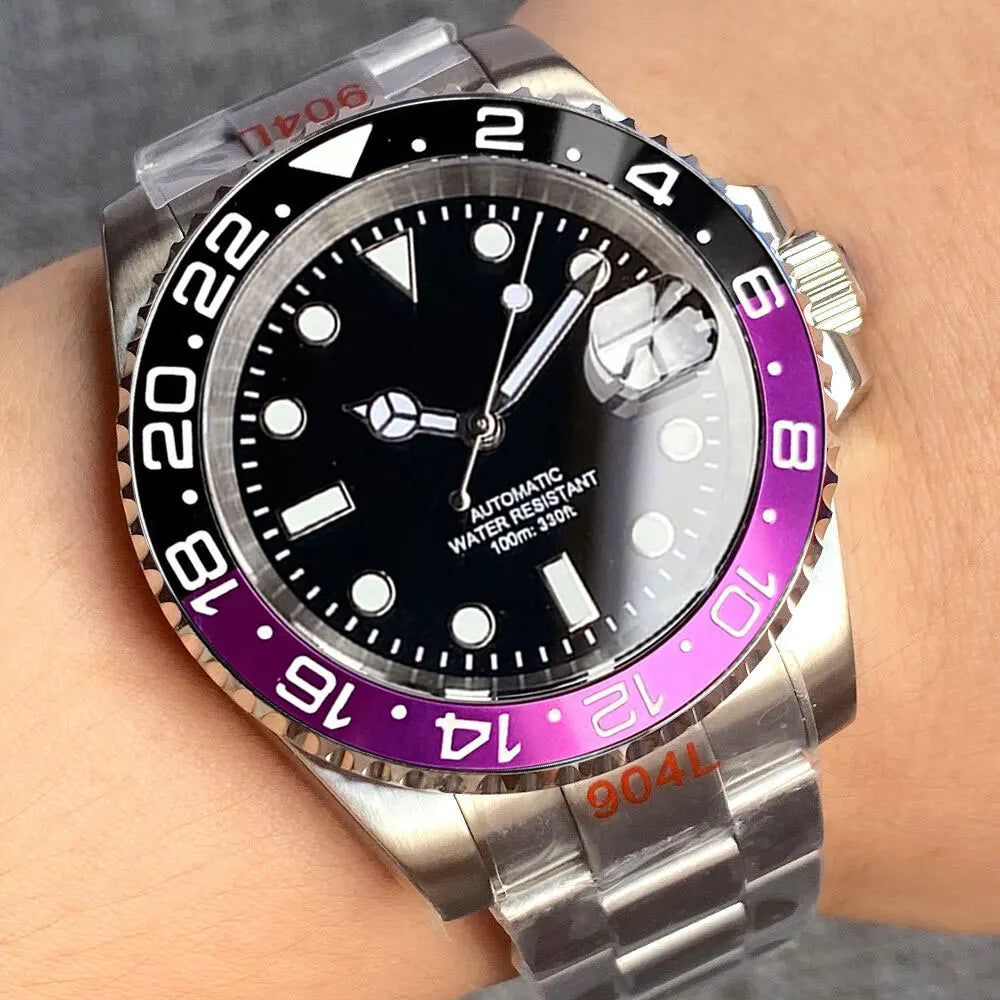 Miyota 8215 PT5000 Stainless Steel 40mm Dive Automatic Men Watch Sapphire Crystal Rotating Bezel Luminous Mechanical Wristwatch