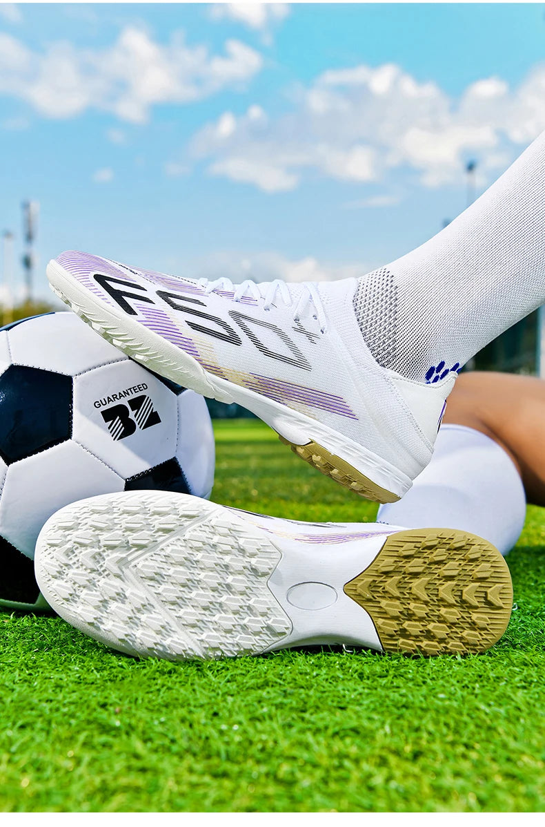 New Men Soccer Shoes Futsal Football Boots Sneakers Match Grass Cleats High-quality Non-Slip Indoor Hot-selling High-top Outdoor