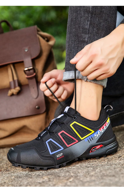 Men Waterproof Hiking Shoes Wear-Resistant Outdoor Shoes Leather Hiking Hunting Tactical Sports Shoes Men