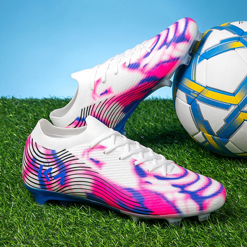 New Men Soccer Shoes Match Outdoor Sneakers Grass Cleats Hot-selling Football Boots Non-Slip Boys High-quality High-top Light