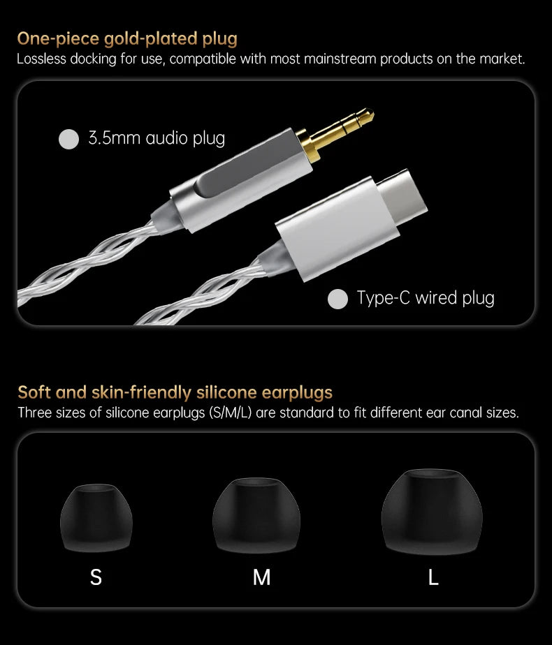 CCA Phoenix HiFi Earphones Dynamic Drive LCP Diaphragm Earphones Noise Cancelling Replaceable 2PIN Cable Gaming Wired Earphone