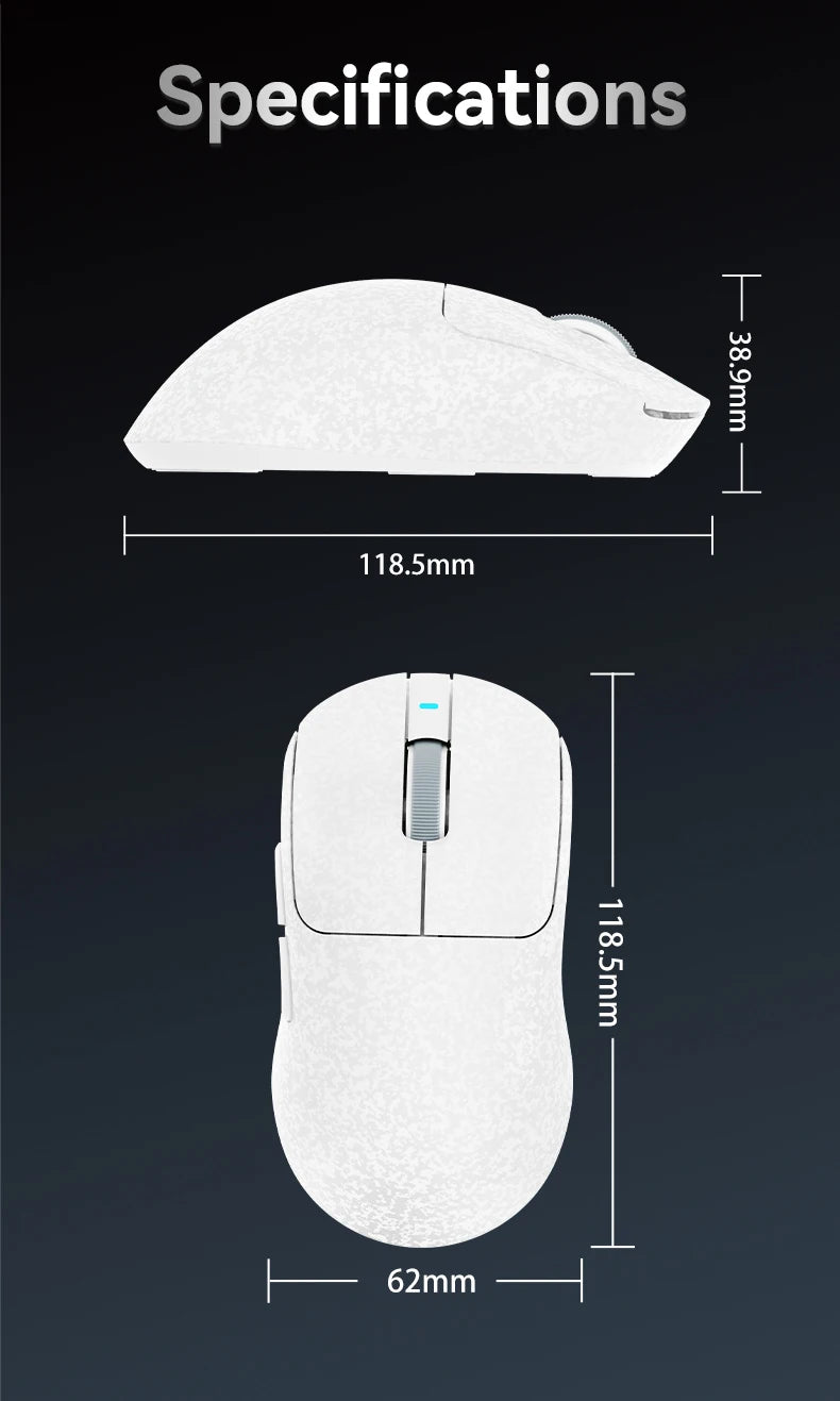 AJAZZ AJ199 Wireless Gaming Mouse, PAW3311 24000 DPI Bluetooth, Wired & Wireless Lightweight Gaming Mouse for PC, Laptop & Esports