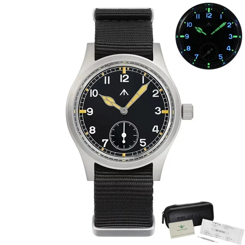 Militado D12 Quartz Watch Men VD78 Movement Domed Sapphire Crystal V2 Clear AR Coating Wristwatch 10Bar Water Resistance Watches