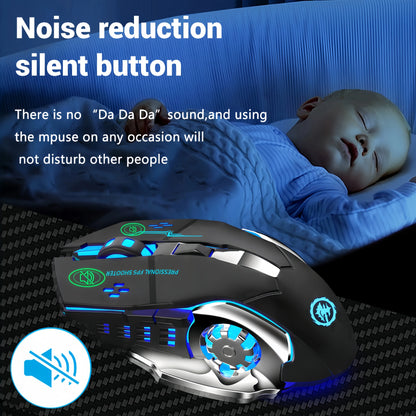 Bluetooth 5.2 Wireless RGB Gaming Mouse, Rechargeable Silent Mouse, 2.4G & Bluetooth Dual Mode, 3600 DPI Ergonomic Mouse for Laptop, MacBook & Tablet