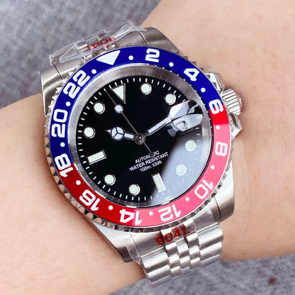 Miyota 8215 PT5000 Stainless Steel 40mm Dive Automatic Men Watch Sapphire Crystal Rotating Bezel Luminous Mechanical Wristwatch