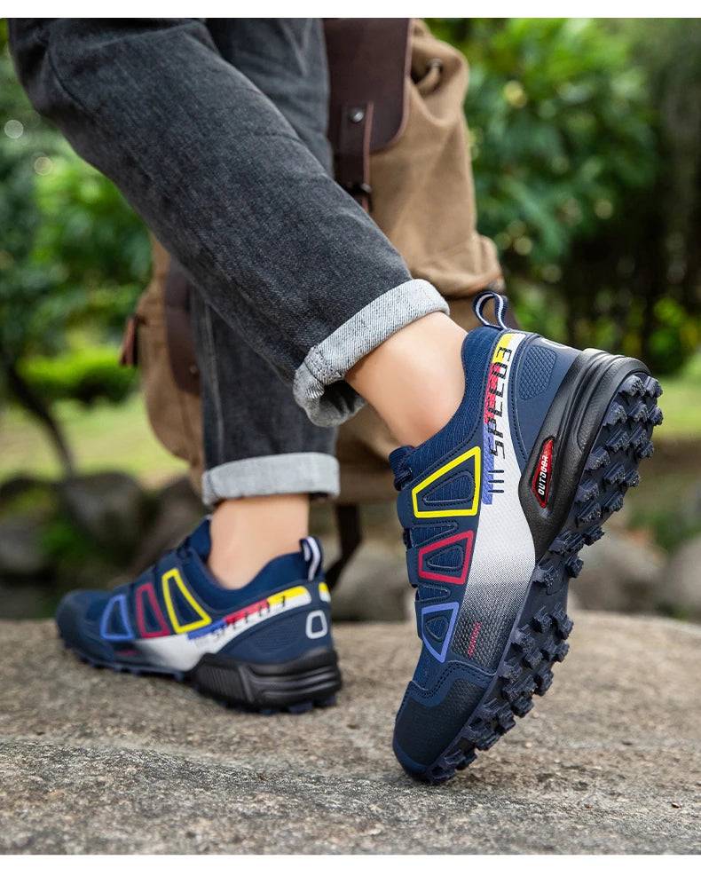 Men Waterproof Hiking Shoes Wear-Resistant Outdoor Shoes Leather Hiking Hunting Tactical Sports Shoes Men