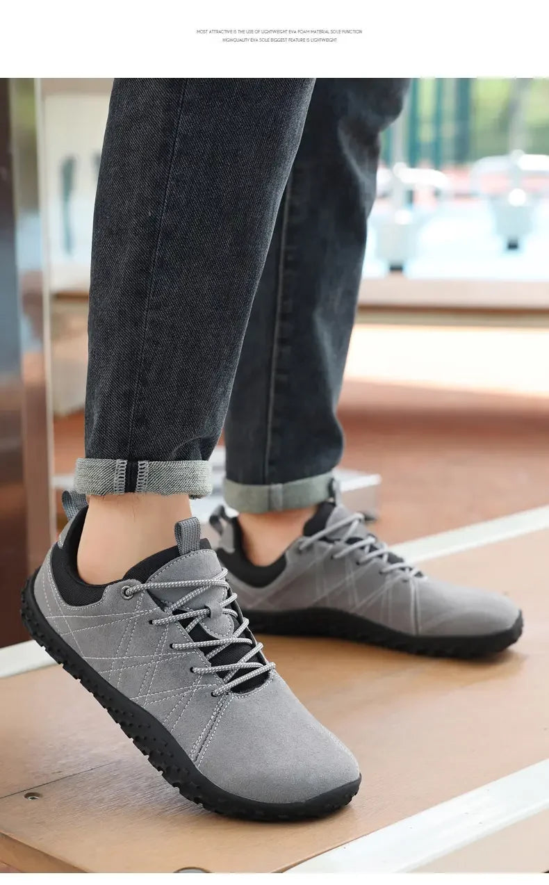 Suede Leather Shoes PU Fabric Wide Toe Shoe Anti Slip Hiking Shoe Workwear Men's Sports Shoes Women's Outdoor Walking Shoes