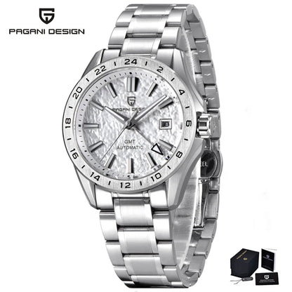 PAGANI DESIGN Novos relógios mecânicos GMT para homem, resistentes à água até 100 m, com vidro de safira, relógio automático para homem PD-1792 Relógio Masculino
