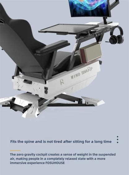 Zero Gravity Gaming Chair Ergonomic Office Chair, Multifunctional Computer Chair with Reclining Cockpit Design, Comfortable Office Gaming Chair