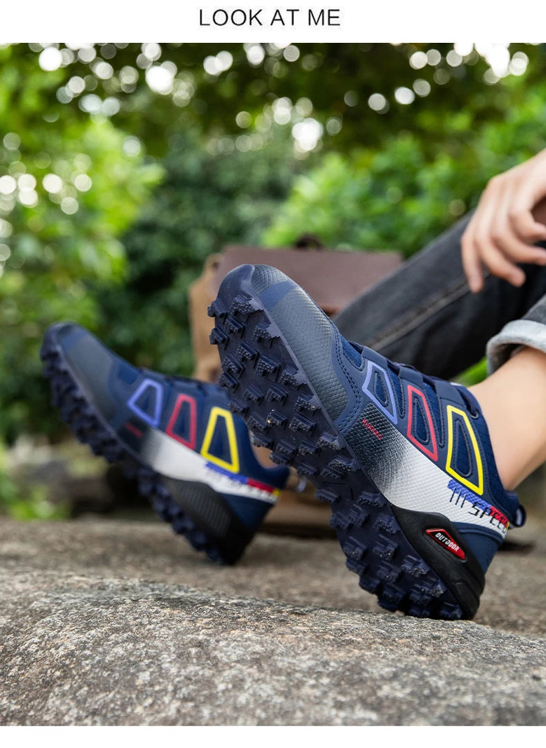 Men Cycling Shoes Outdoor Mountain Cross-Country Cycling Shoes Men Non-Slip Wear-Resistant Cycling Training Shoes Hiking Shoes