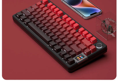 OEM PBT Side Engraved Keycaps for Mechanical Keyboard, 136-Key Red & Black Gradient Keycaps for MX Switch 60/64/84/98/108 Gaming Mechanical Keyboard