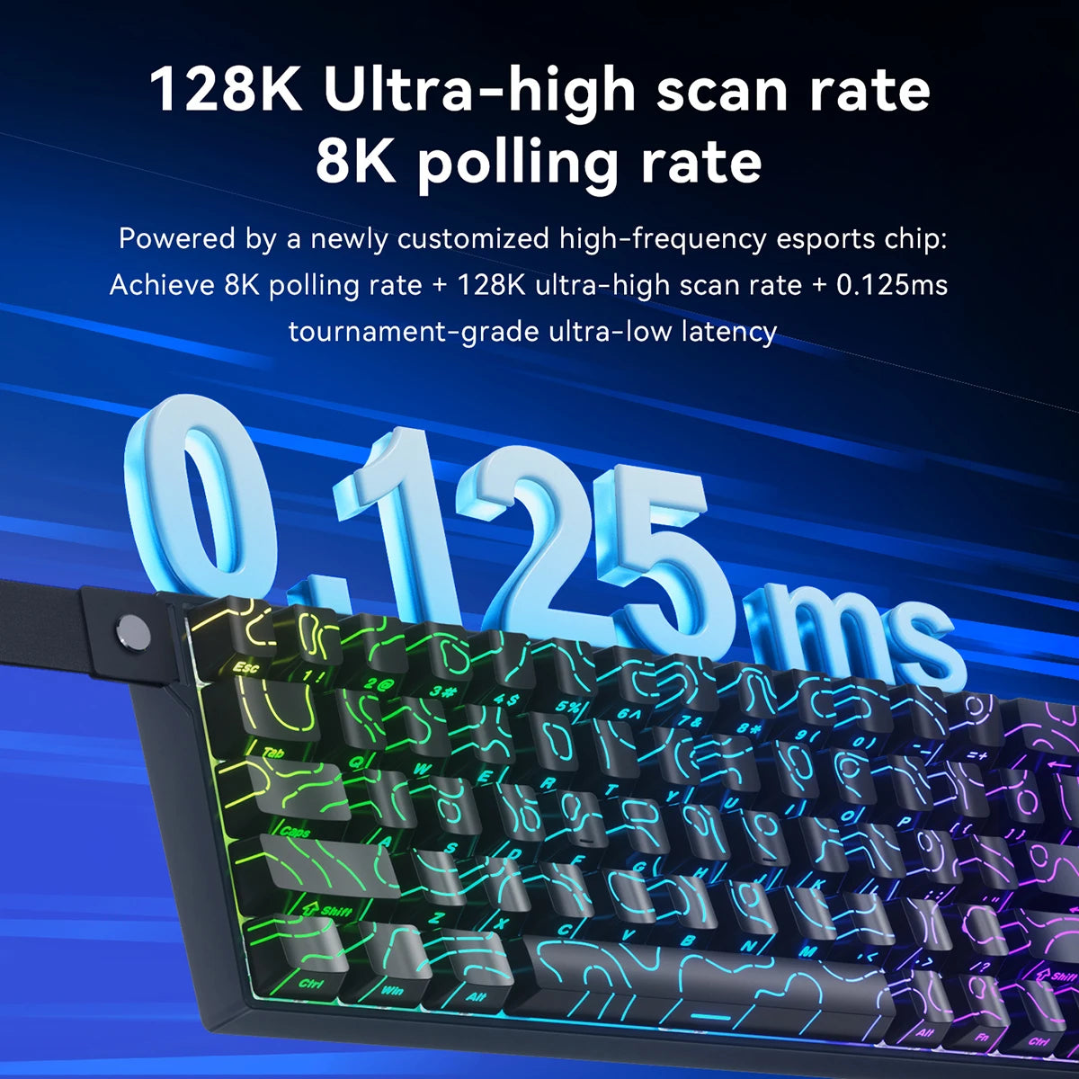 AJAZZ AK680 V2 E-sports magnetic switch keyboard 8K Polling Rate 128K Uitra-high Scan Rate  Aluminum Alloy Positioning Plate