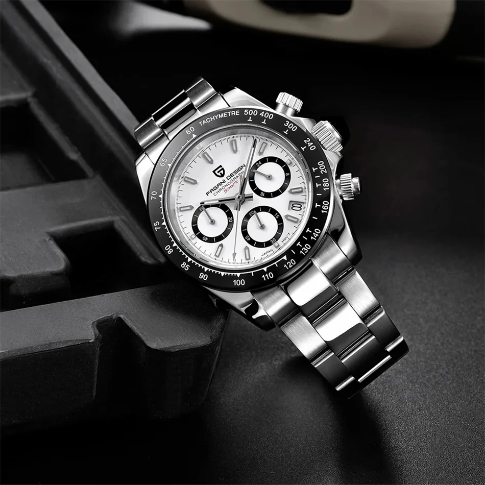 New PAGANI DESIGN PD1644 Luxury Men's Quartz Watch Automatic date Wristwatches Sport 100m Waterproof Chronograph Men Gift