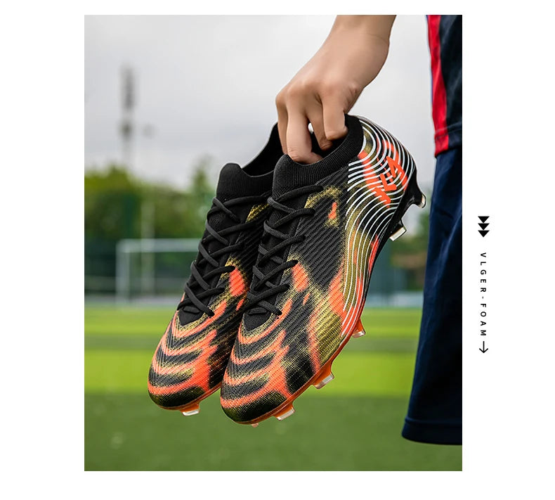 New Men Soccer Shoes Match Outdoor Sneakers Grass Cleats Hot-selling Football Boots Non-Slip Boys High-quality High-top Light