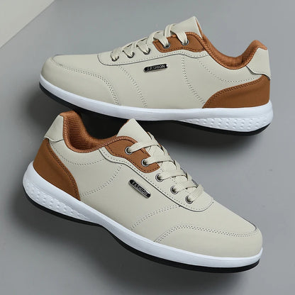 New Men's Four Seasons Waterproof Walking Shoes Casual Men Leather Sports Shoes Non-Slip Camping Shoes Shoes Men's Tennis Shoes