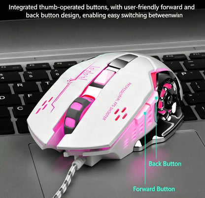 Mouse RGB dual-mode cablato e wireless 2.4G, mouse gaming ricaricabile silenzioso, mouse regolabile 3600 DPI per laptop