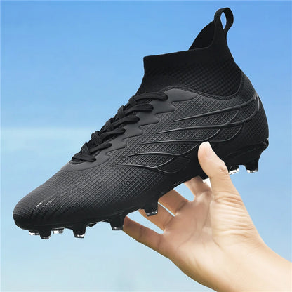 Superfly FG Football Boots Outdoor Soccer Cleat Black Shoes Soft Sport Professional Shoes Breathable Comfortable Boots Plus Size