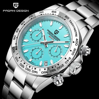 Pagani Design VK63 Fashion Men's Quartz Watch Luxury Sapphire Glass Timing Code Watch Stainless Steel Waterproof 10 Bar PD1727