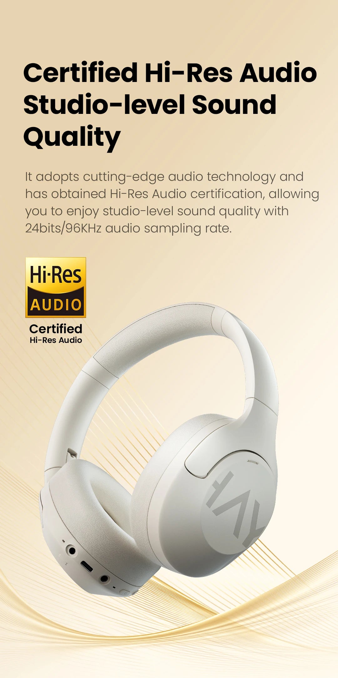 HAYLOU S30 Wireless Bluetooth 5.4 Headphones – 43dB Adaptive Noise Cancelling ANC Headset, 40mm Drivers, 80H Playtime, Hi-Res Audio Over-Ear Headphones