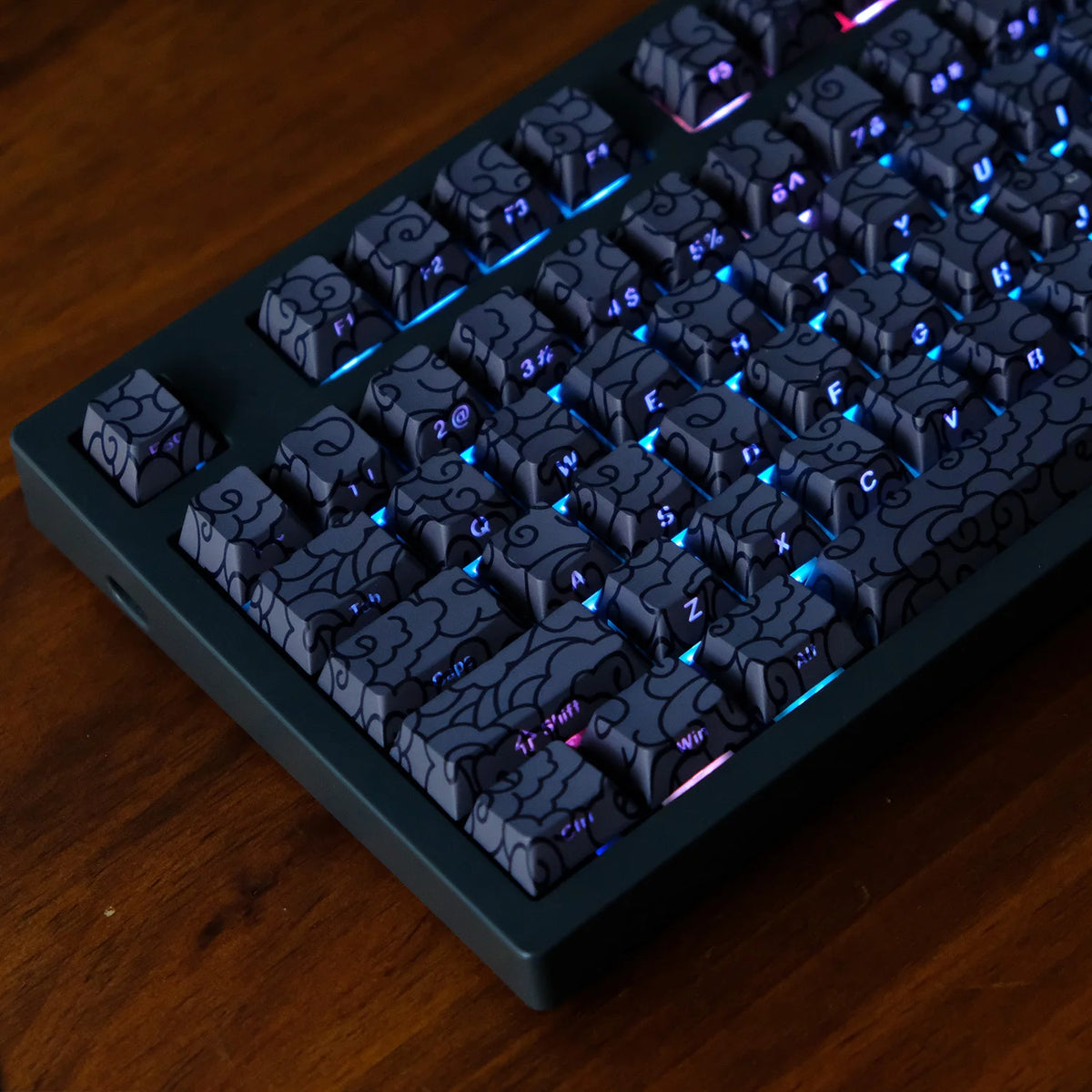 KYOMOT 135 Keys PBT Side Print Keycap Double Shot Cherry Profile Shine Through Keycaps for MX Switch Games Mechanical Keyboard