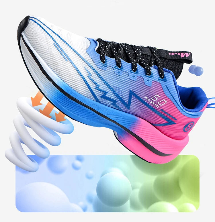 Brand Men Carbon Plate Running Shoes Soft Cushion Shock Absorbing Sports Shoes Unisex Sneakers Light Anti-Slip Training Shoes