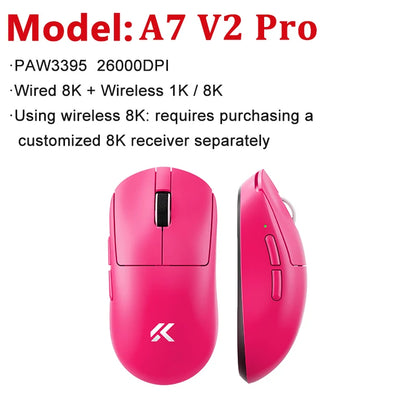Ratón gaming inalámbrico ultraligero MCHOSE A7 V2 Ultra / Pro Dual 8000Hz PAW3950 TI 42000DPI para PC y gamers de e-sports