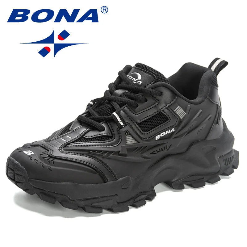 BONA 2023 Nové designové protiskluzové a odolné klasické běžecké boty, pánské sportovní boty na ven, lehké tenisky