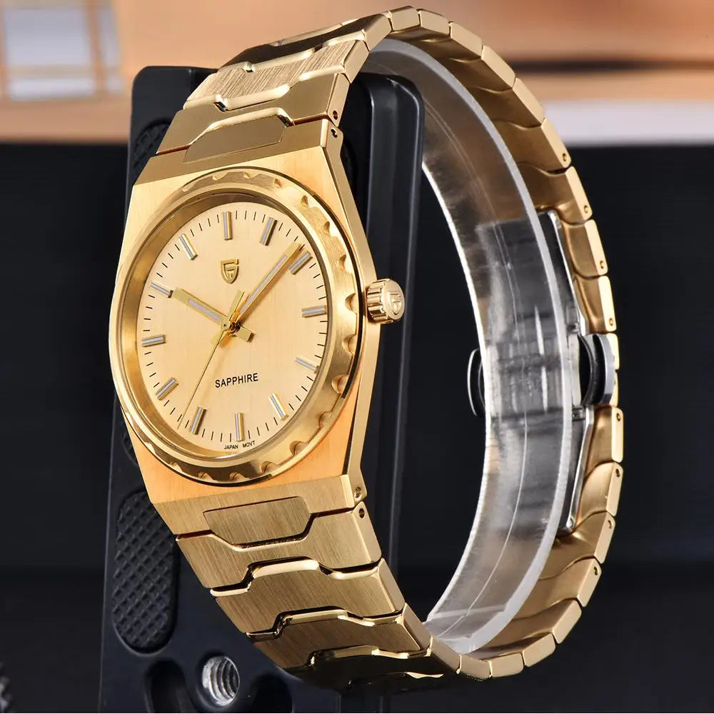 PAGANI DESIGN Men's Quartz Watches Ultra-Thin 7mm Series 37mm Sapphire Stainless Steel Waterproof Watches for Man TMI VJ21