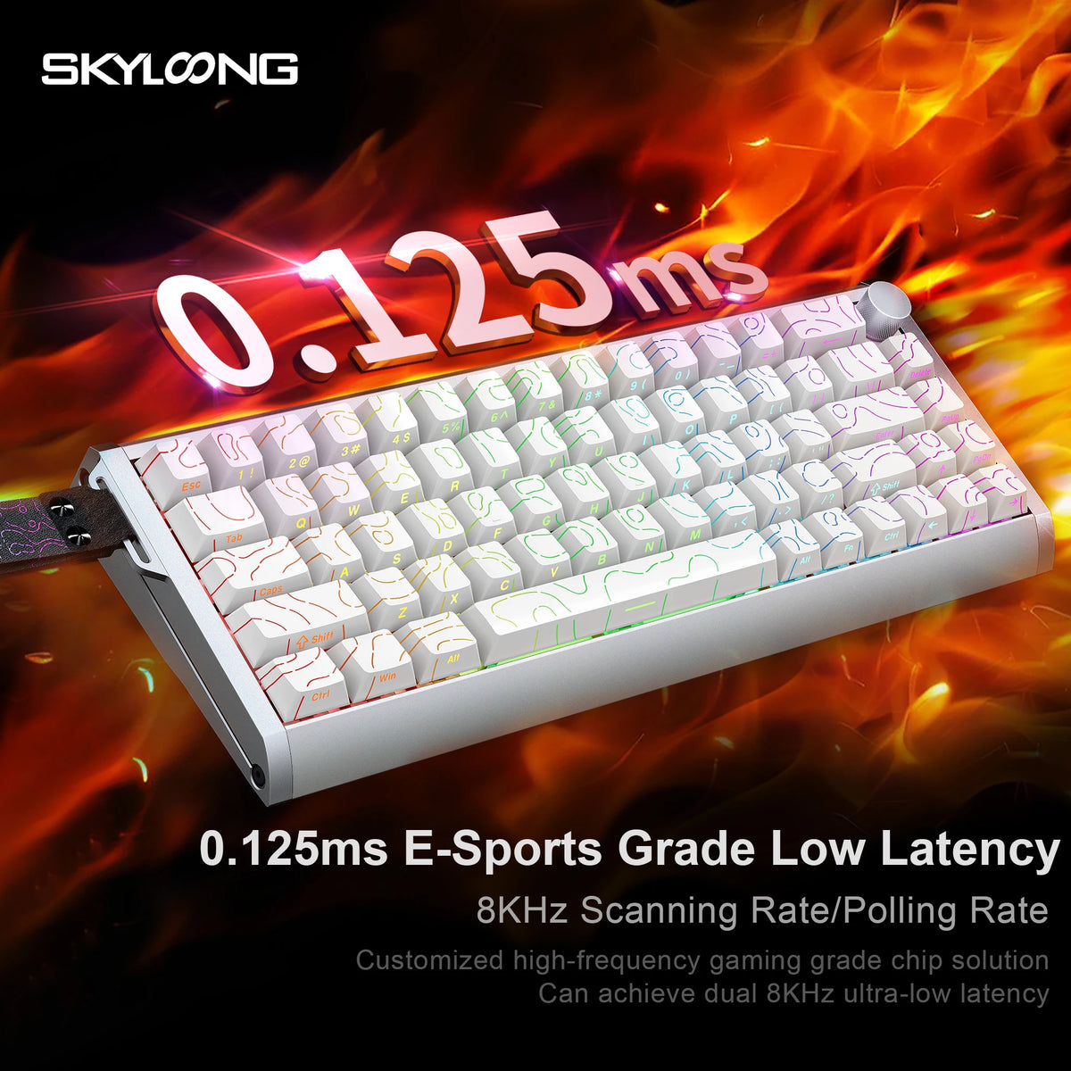 SKYLOONG GK61/GK68 HE Magnetic Keyboard Aluminum Case 8000hz RT0.01mm Rapid Trigger PBT Keycap RGB Backlit Wired Gaming Keyboard