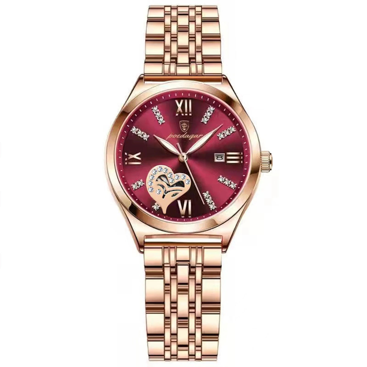 POEDAGAR Top Luxury Woman Watches Waterproof Luminous Date Stainless Steel Women's Quartz Wristwatch Elegant Dress Ladies Watch