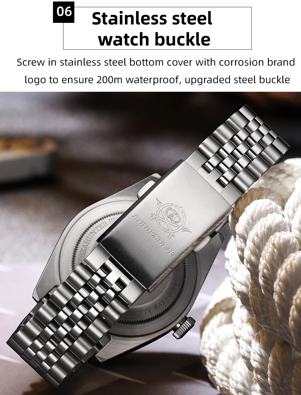 ADDIESDIVE AD2050 Men GMT Watch Swiss Ronda 515-24 BGW9 Super Luminous 20Bar Waterproof reloj 316L Stainless Steel Quartz Watch