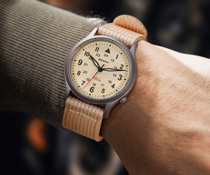 BERNY Titanium Watches for Men Classic Mens Field Watch Easy Read Outdoor Quartz Wristwatch Super Luminous Sapphire 5ATM