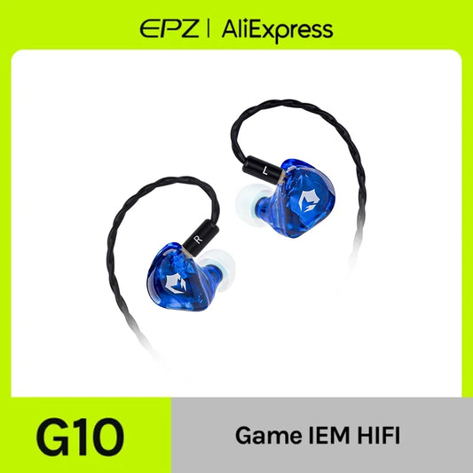 Auriculares Gaming HiFi com Fio EPZ G10 – Monitores In-Ear Type-C e 3.5mm com DAC, Isolamento de Ruído, Cabo Amovível e Microfone