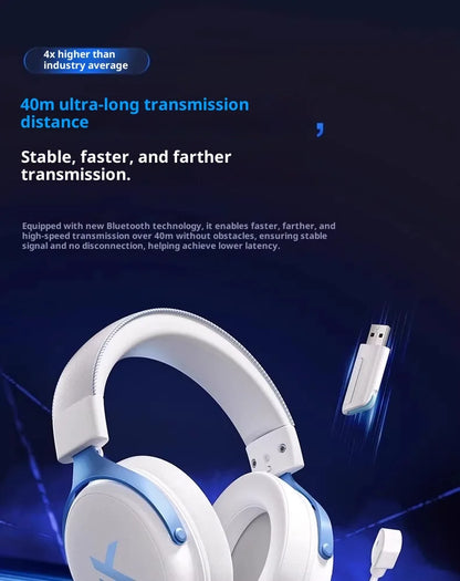 MCHOSE V9 Pro Wireless Gaming Headset with Microphone, Bluetooth Three Mode Gamer Headphones, ANC Noise Cancelling PC Gaming Headset