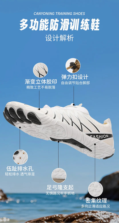 Unisex Water Shoes Quick Dry Aqua Shoes Anti-slip Barefoot Beach Sneakers for Men Women Swimming Surfing Wading Outdoor Sports