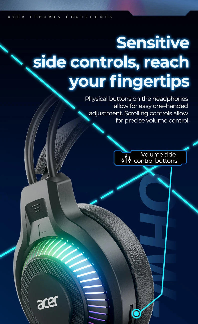 RGB Wired Gaming Earphones with Mic – Low Latency Surround Sound RGB Cool Lighting Gaming Headset with Noise Isolation & Comfort Fit
