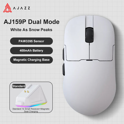 AJAZZ AJ159 APEX Wireless Gaming Mouse, Lightweight RGB Gaming Mouse with Magnetic Charging Dock, Bluetooth & 2.4GHz, Up to 30,000 DPI for PC & Laptop