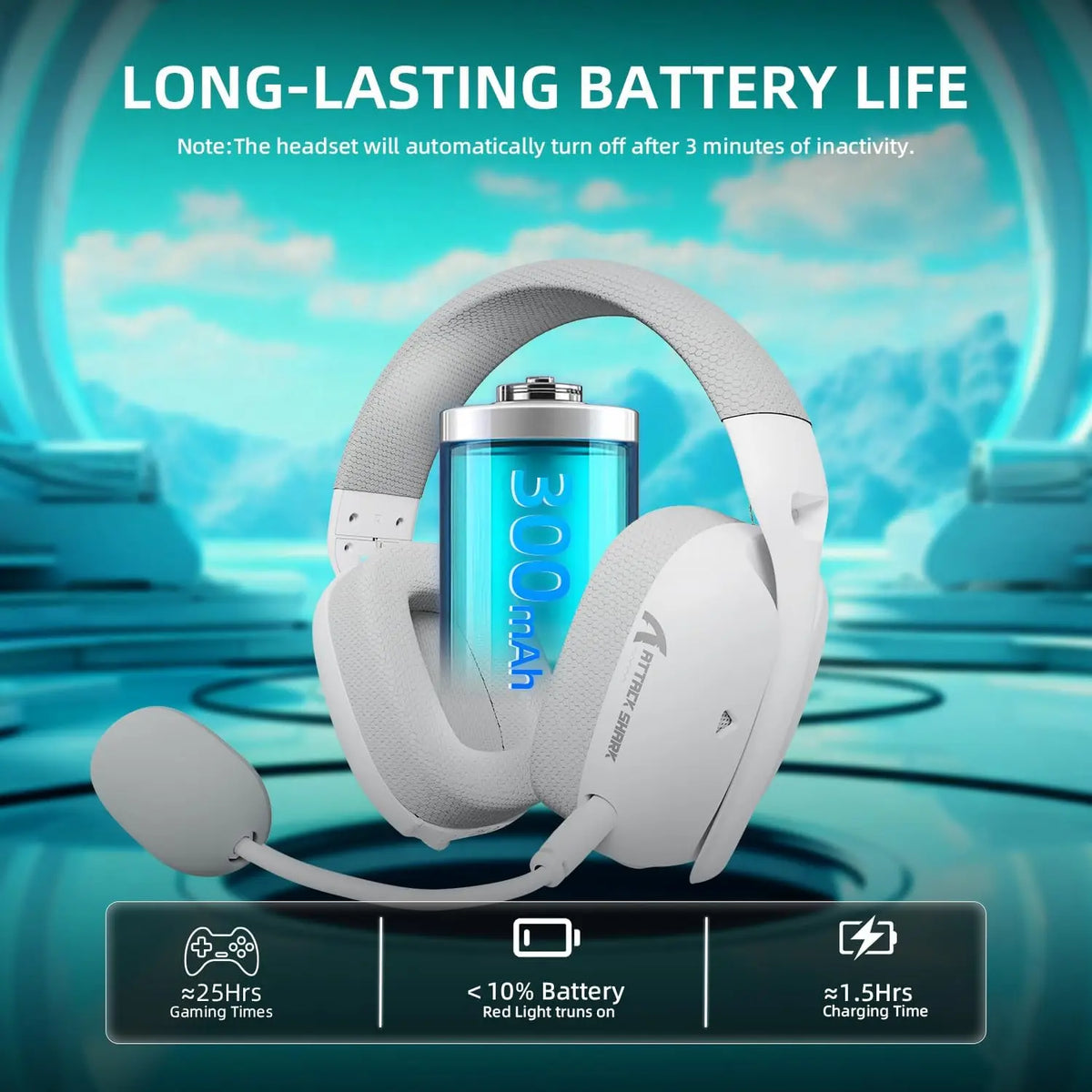 ATTACK SHARK L80PRO Wireless Gaming Headset Tri-Mode Bluetooth Gaming Headphones with Dual Microphone, Low Latency, Premium Gaming Audio