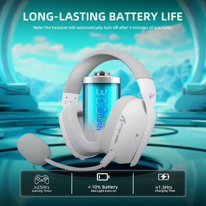 ATTACK SHARK L80PRO Wireless Gaming Headset Tri-Mode Bluetooth Gaming Headphones with Dual Microphone, Low Latency, Premium Gaming Audio