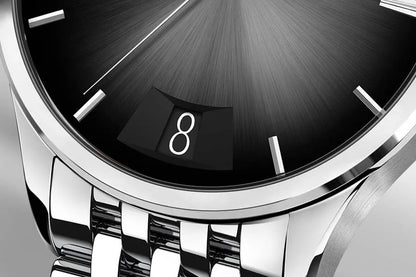 AGELOCER Original Budapest Watch Steel Strap Men's Business Dress Big Calendar Automatic Mechanical Watch Birthday Gift for Men