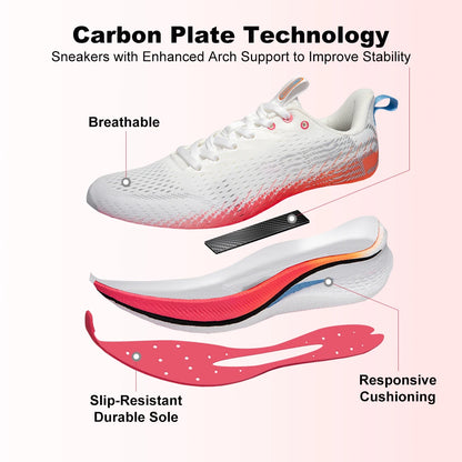 Baasploa Women Carbon Plate Running Shoes Outdoor Professional Cushioning Jogging Sneakers Female Casual Breathable Sports Shoes