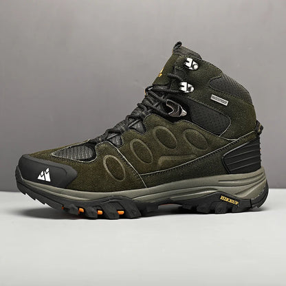 HIKEUP High-Top Men Hiking Boot Winter Outdoor Shoes Lace-Up Non-slip Outdoor Sports Casual Trekking Boots Man Waterproof Suede