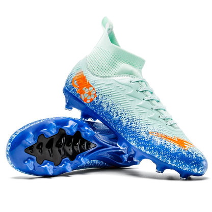 Men Women Football Boots High-top Non-Slip Soccer Sneakers Breathable Futsal Training Shoes Outdoor Grass Ankle Soccer Cleats
