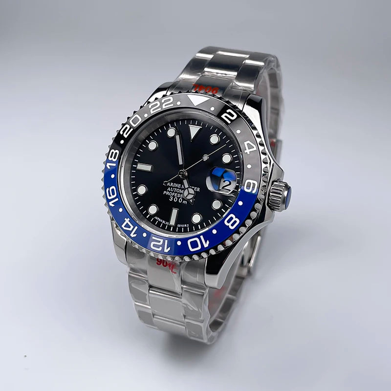 YM Style 40mm Men’s Automatic Watch Sapphire Crystal, Luminous Dial & Rotating Bezel with Jubilee Bracelet