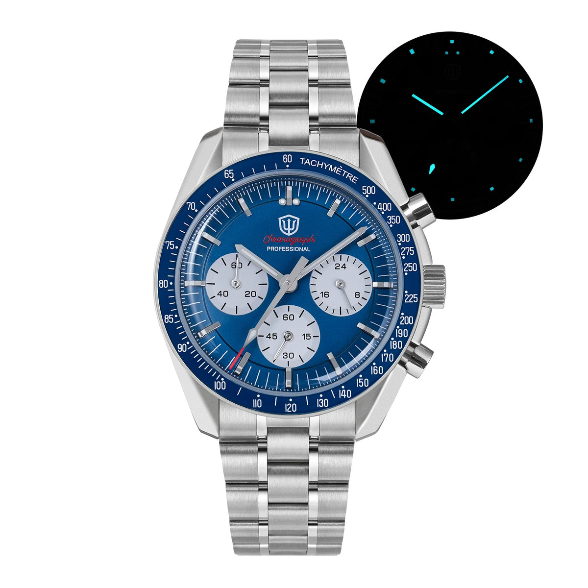 Watchdives New Wd1863 Quartz Men Watch VK63 Chronograph Bubble Sapphire Waterproof 39Mm Steel Top Brand Luxury Business Watch